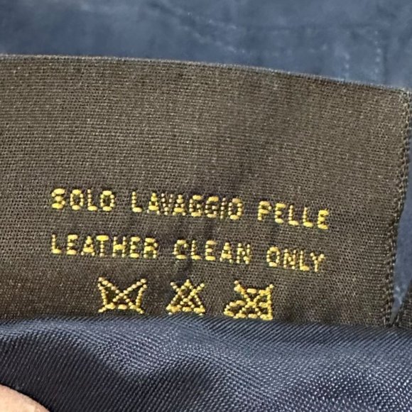 Loro Piana Women's Pant Italian Size 42 High Waist Bootcut Suede Leather Blue - Picture 8 of 8